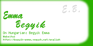 emma begyik business card